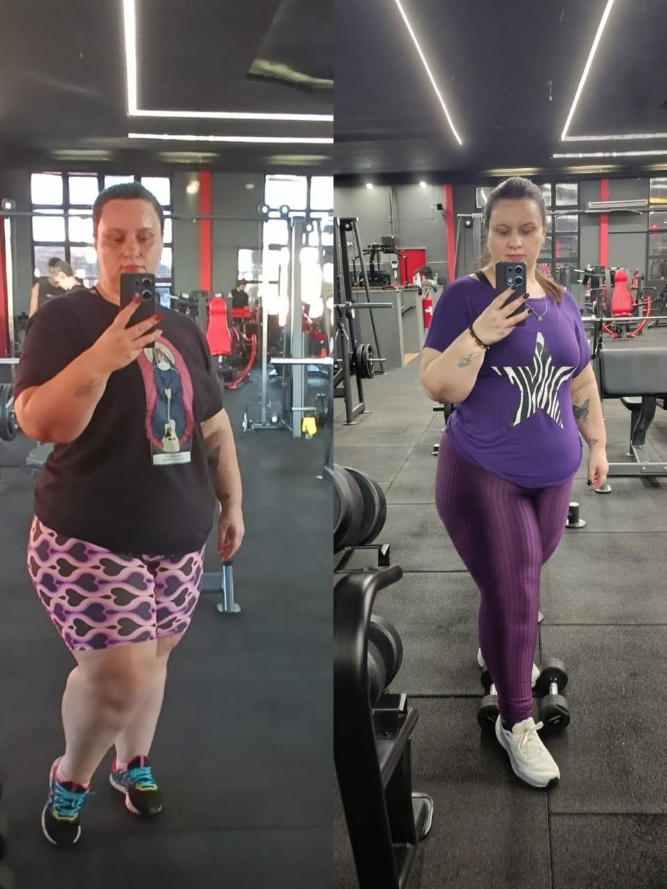 Claudia, antes e depois, perda de 5kg