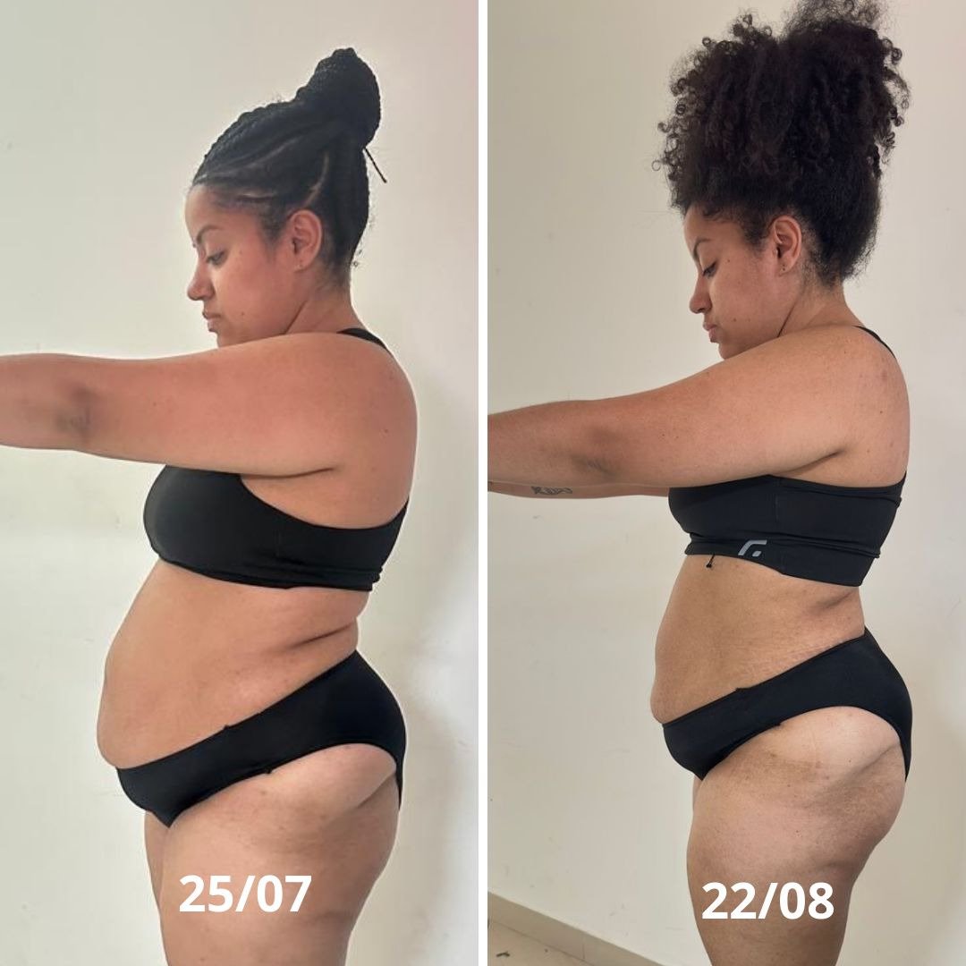 Gabriela, antes e depois, perda de 7kg